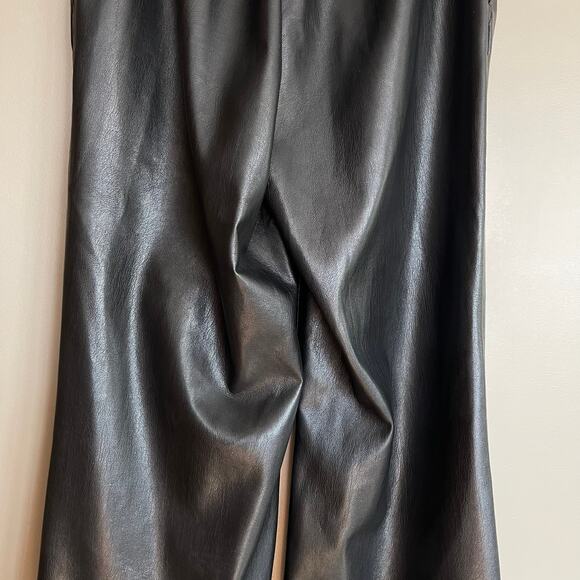 Anine Bing Koa Pant in Black Vegan Leather Size XS High Rise Wide Leg Chic Sexy - Picture 12 of 16